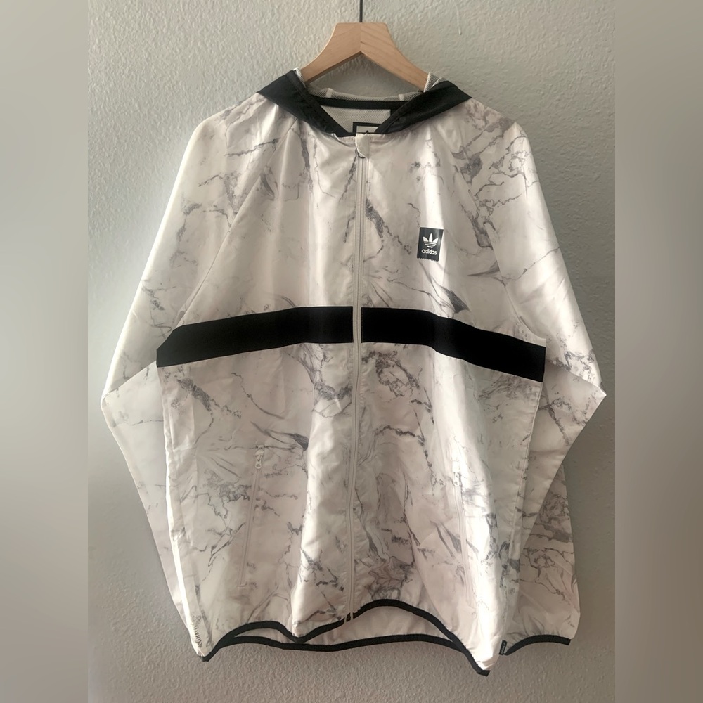 Adidas Climalite Marble Zip Up Windbreaker Large